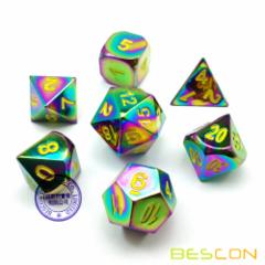 Bescon Fantasy Rainbow Solid Metal Dice Set (7)